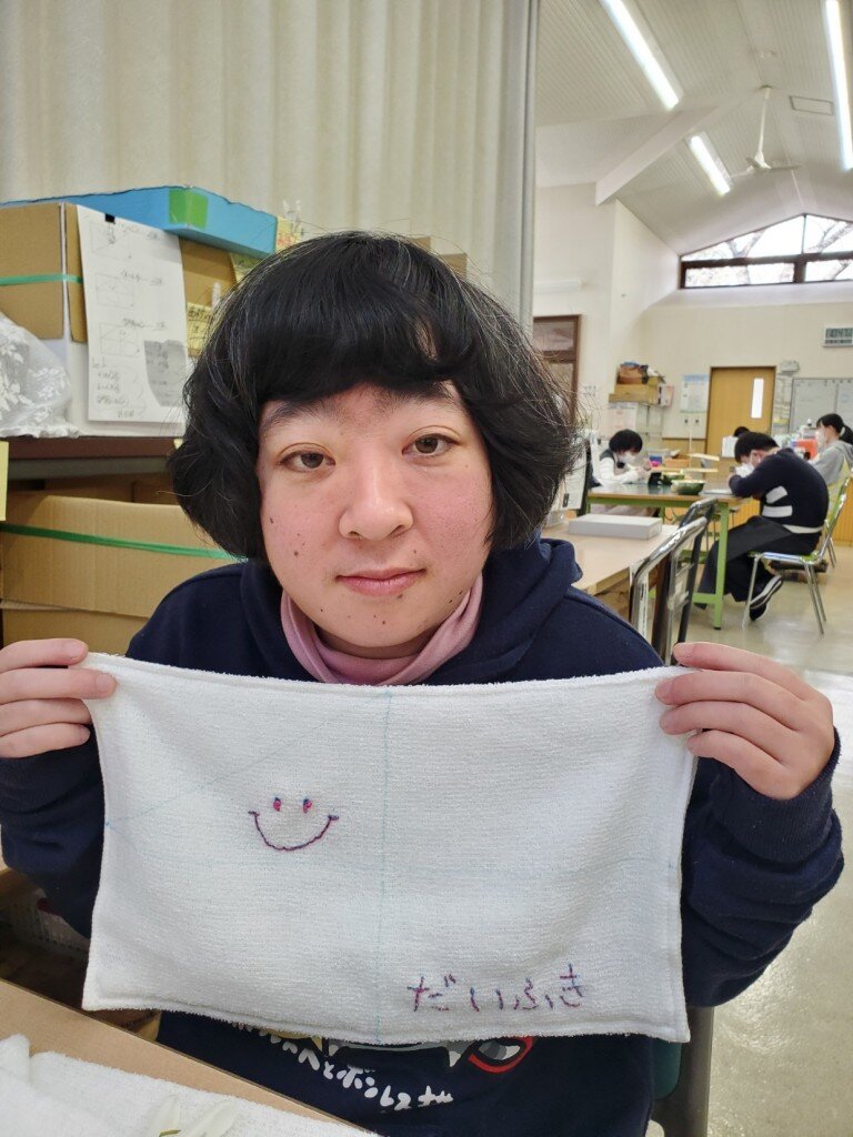 色糸台ふきんの完成